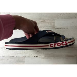 Red White and Blue Croc Flip Flop Sandals M/9 W/11 EUC